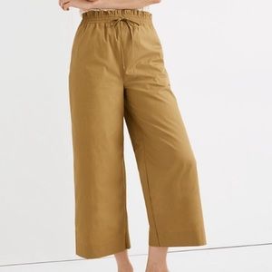 Madewell Poplin Smocked Huston Pull-On Pants sz M